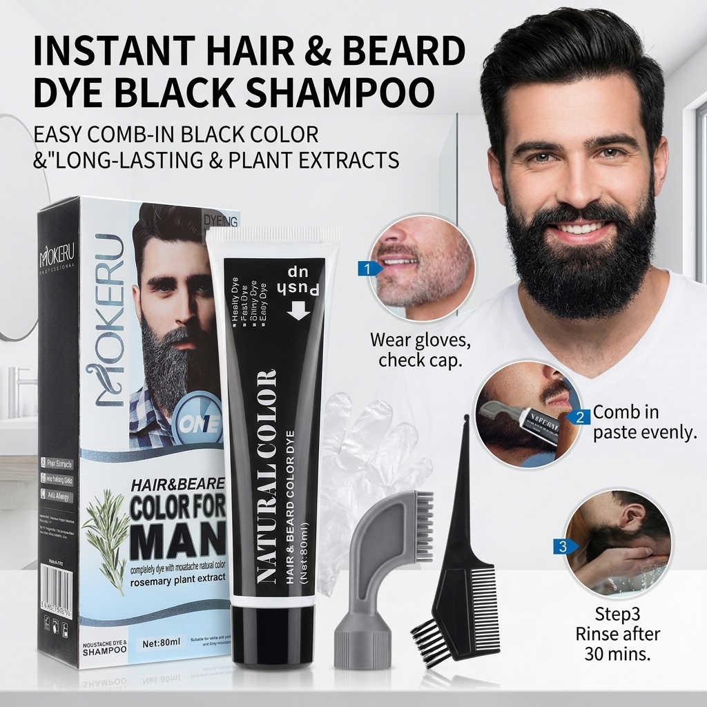 Men'S Grooming Tonic - Hair Dye Shampoo, Beard and Hair