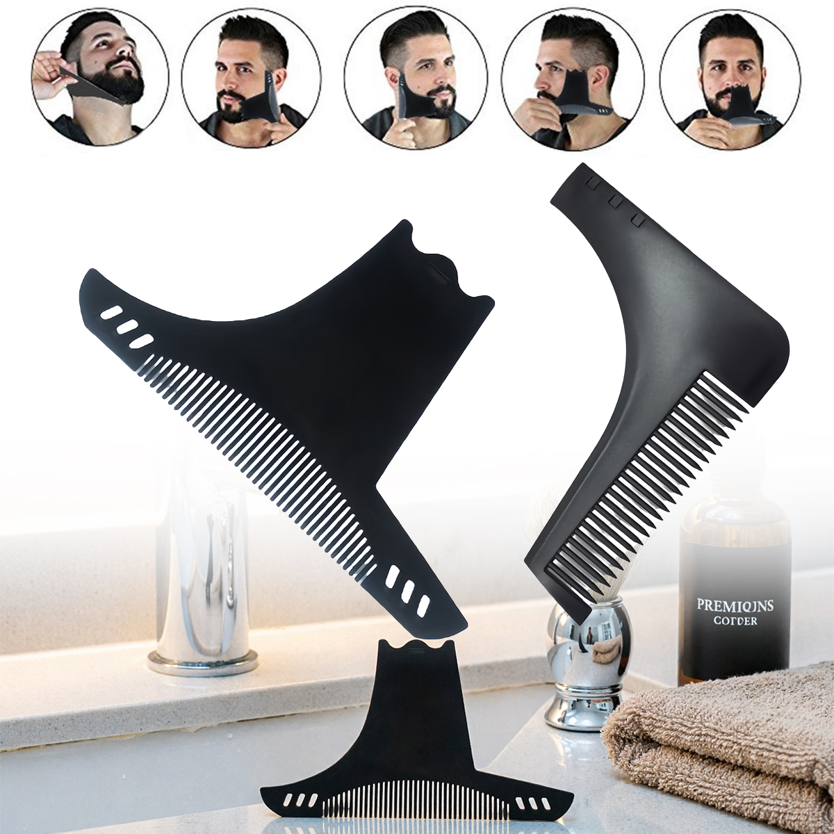 Men'S Grooming Guide - Beard Shaping Tool Non Slip Line