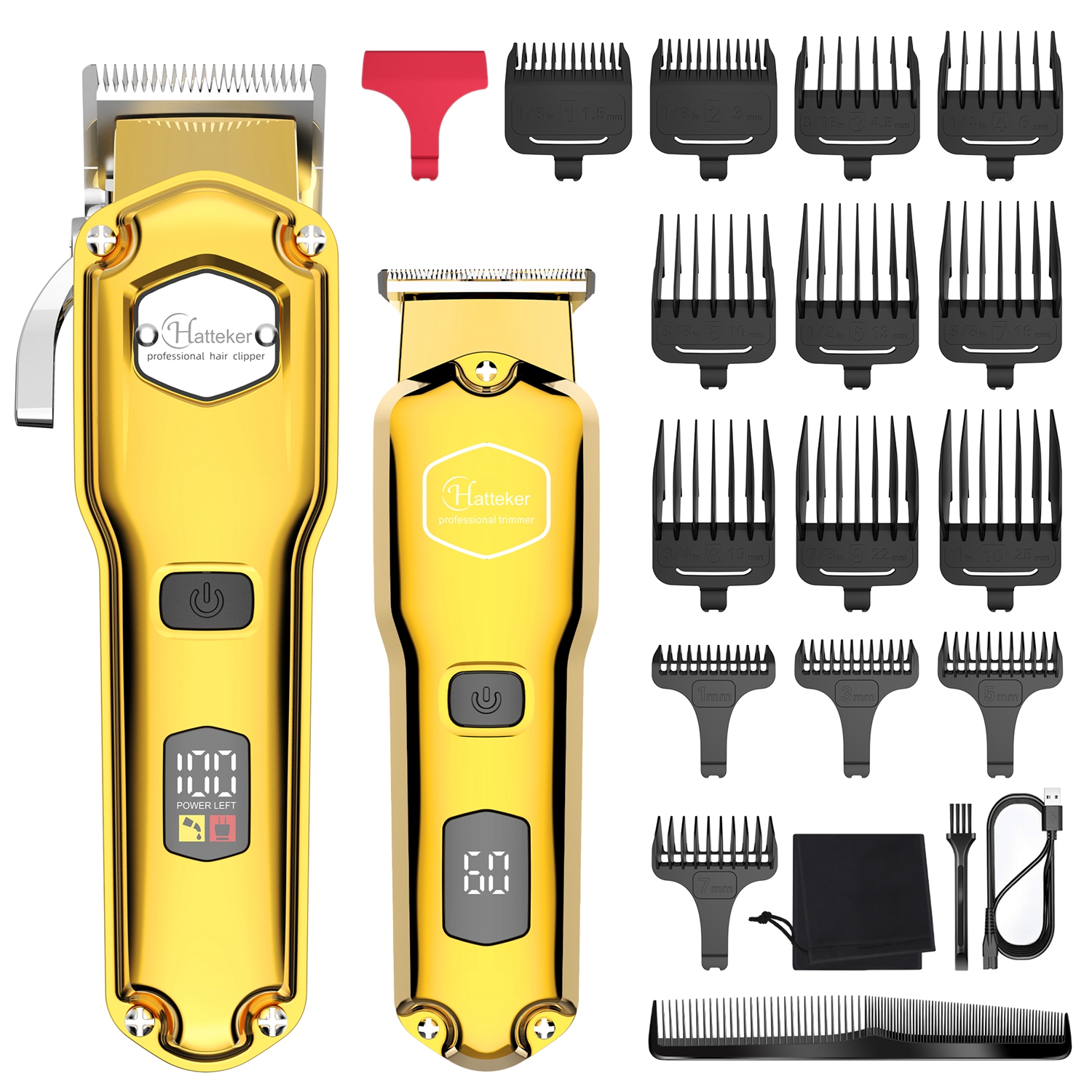 Hair Clipper Professional - HATTEKER Professional Cordless Hair Clipper for
