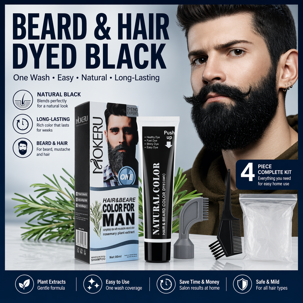 Men'S Grooming Tonic - Black Hair Dye Shampoo, 2 in