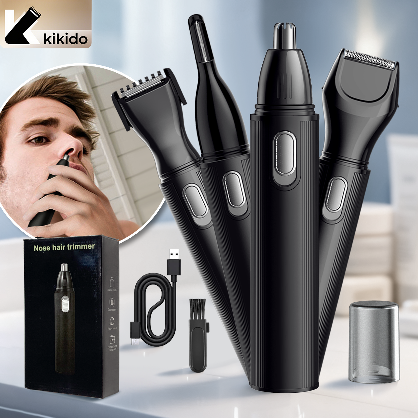 Men'S Grooming Gift Set - KIKIDO 4 in 1 Nose Hair