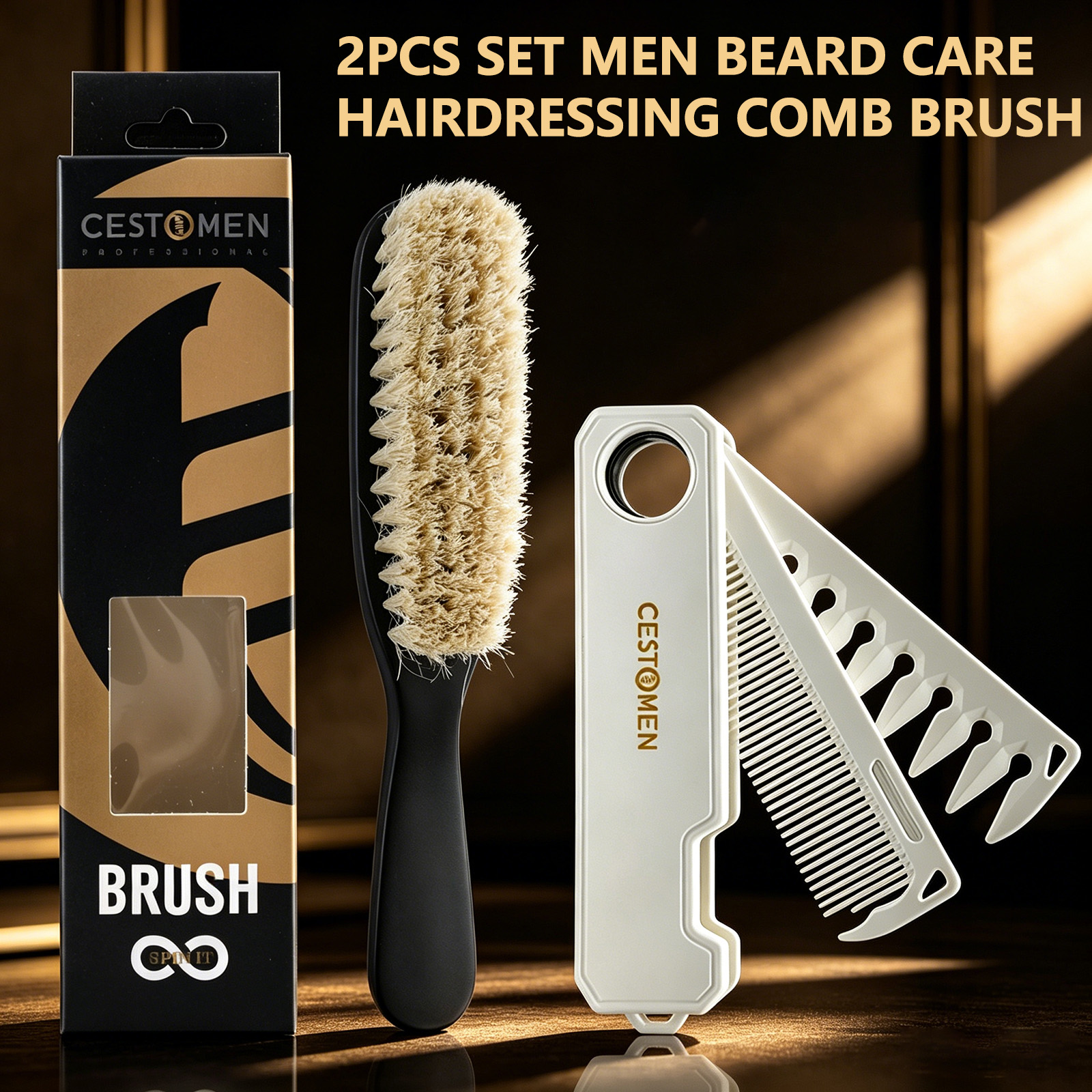 Men'S Grooming Tonic - 2Pcs Men Grooming Set 2in1 Folding