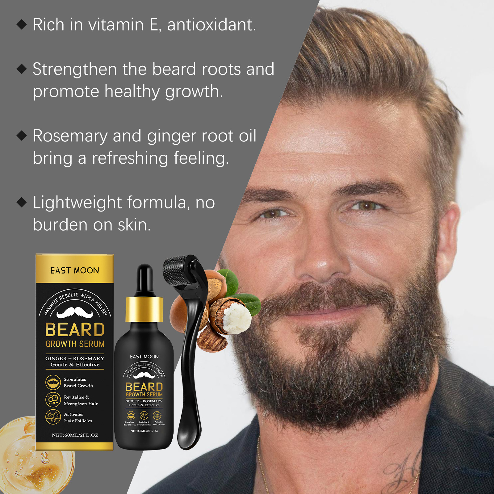 Beard Thickening Care Oil with – Men'S Grooming Tonic recenzja i cena