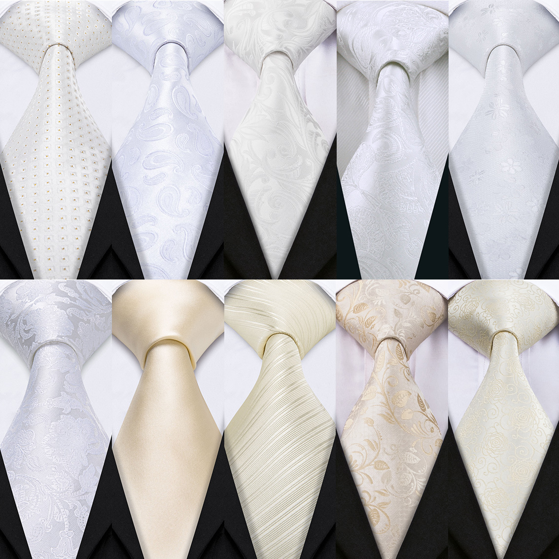 Fashion White Mens Wedding Tie – Men'S Grooming Gift Set recenzja i cena
