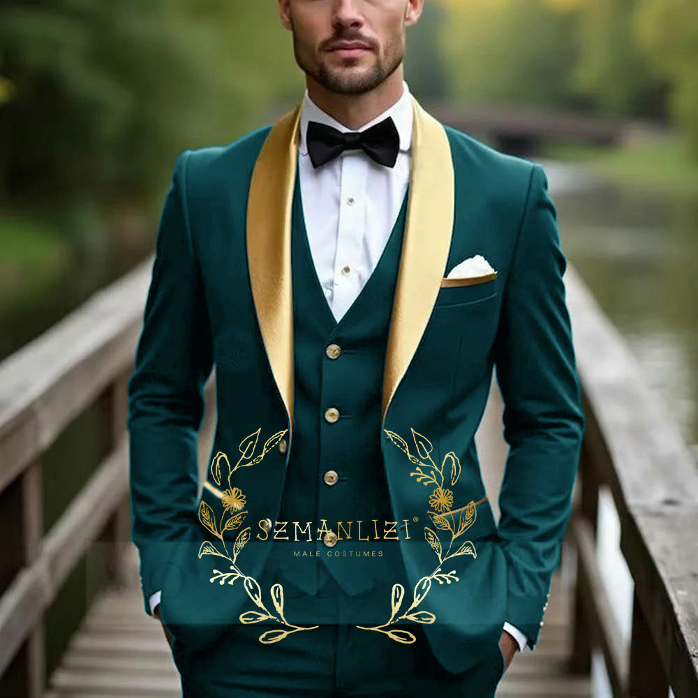 Oil Green Men Suit Business Tu – Men'S Grooming Tonic recenzja i cena