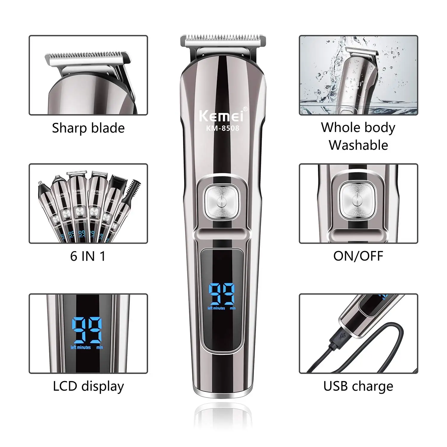 Kemei Professional Multifuncti – Men'S Grooming Gift Set recenzja i cena